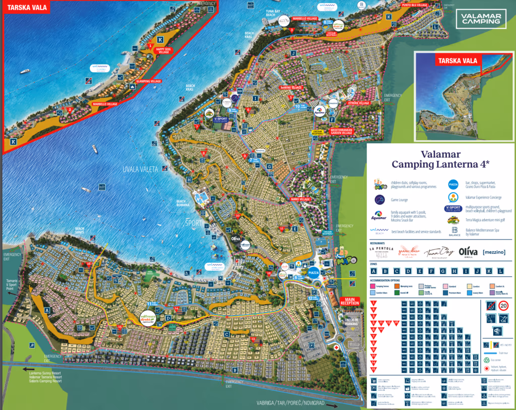 De plattegrond van Camping Lanterna